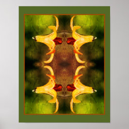 Wild Canada Lily en Insect Abstract Poster