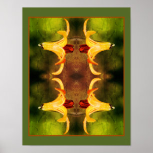 Wild Canada Lily en Insect Abstract Poster