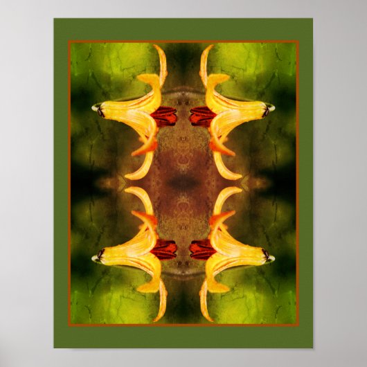 Wild Canada Lily en Insect Abstract Poster (Voorkant)