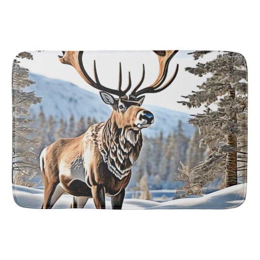 Wild Canadees rendierontwerp Badmat (Voorkant)