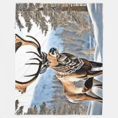 Wild Canadees rendierontwerp Fleece Deken (Voorkant)