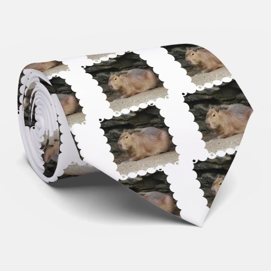 Wild Capybara Necktie Stropdas (Opgerold)