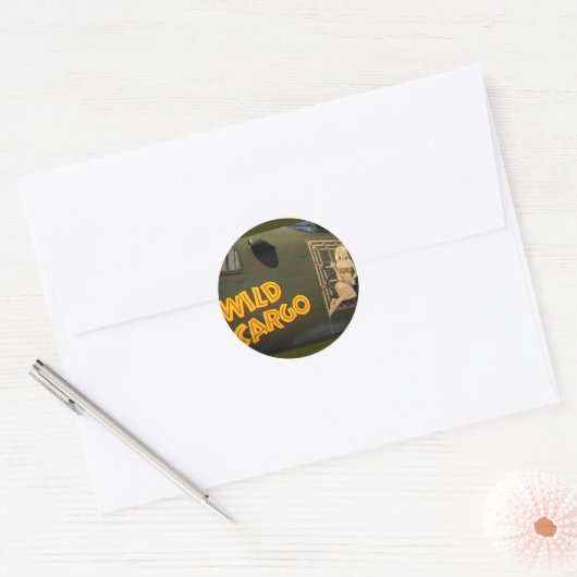 'Wild Cargo' neuskunst Ronde Sticker (Envelop)