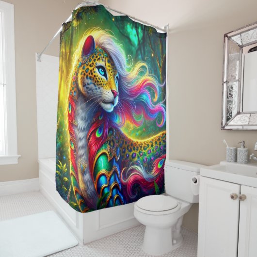 Wild Cat Art Douchegordijn (In situ)