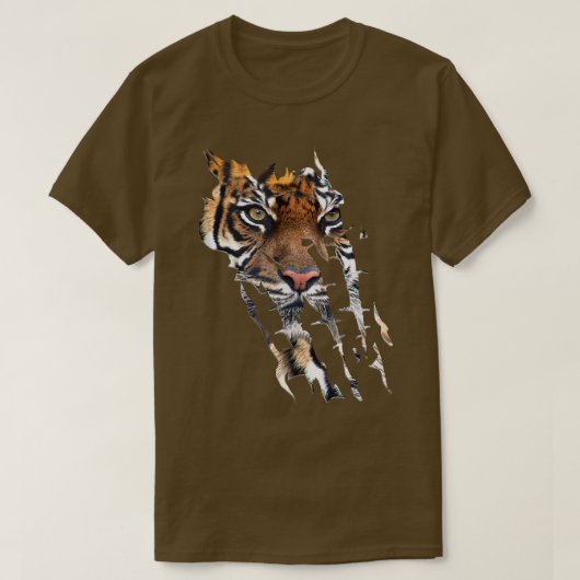 Wild Cat Bengal Tiger Face Claw-merken T-shirt (Design voorkant)
