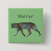 Wild Cat Bobcat Vierkante Button 5,1 Cm (Voorkant)