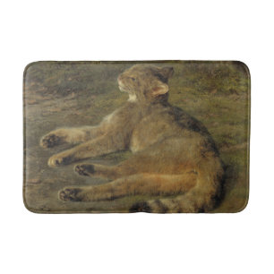 Wild Cat (door Rosa Bonheur) Badmat