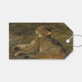 Wild Cat (door Rosa Bonheur) Cadeaulabel