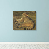 Wild Cat (door Rosa Bonheur) Canvas Afdruk (Insitu (Houten vloer))