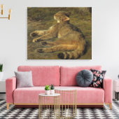 Wild Cat (door Rosa Bonheur) Canvas Afdruk (Insitu (Woonkamer))