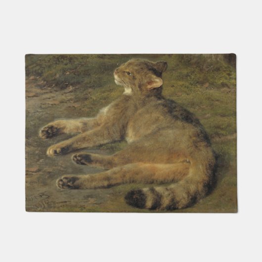 Wild Cat (door Rosa Bonheur) Deurmat (Voorkant)