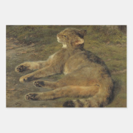 Wild Cat (door Rosa Bonheur) Inpakpapier Vel