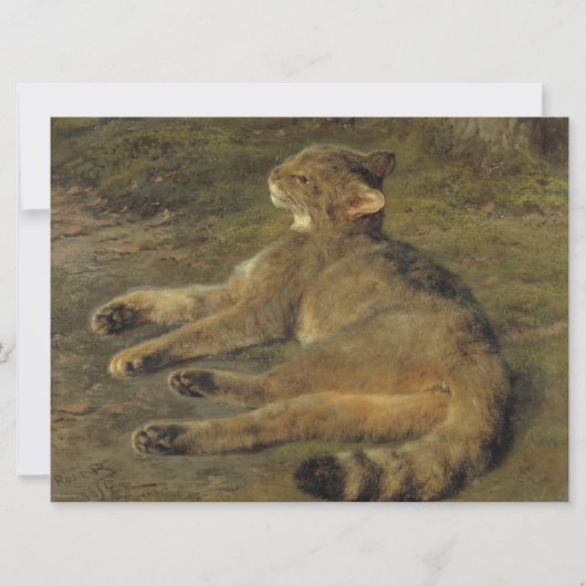Wild Cat (door Rosa Bonheur) Kaart (Voorkant)