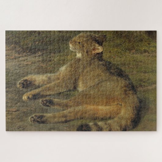 Wild Cat (door Rosa Bonheur) Legpuzzel (Horizontaal)