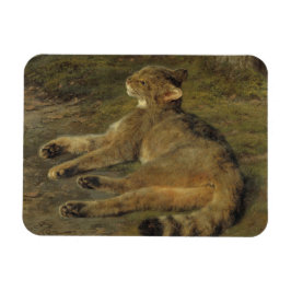 Wild Cat (door Rosa Bonheur) Magneet