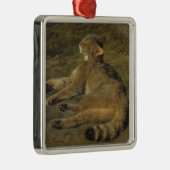 Wild Cat (door Rosa Bonheur) Metalen Ornament (Rechts)