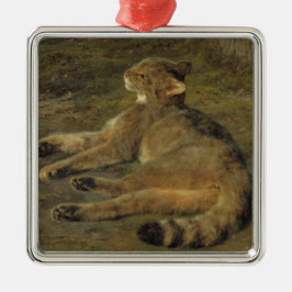 Wild Cat (door Rosa Bonheur) Metalen Ornament