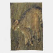 Wild Cat (door Rosa Bonheur) Theedoek (Verticaal)