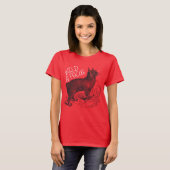 Wild Cat Euraziatische Lynx Vrouwen Mannen Rood T-shirt (Voorkant volledig)