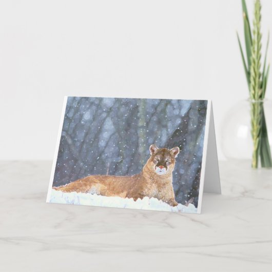 WILD CAT FREEDOM DESTINY ZAZZLE FEESTDAGEN KAART (Voorkant)