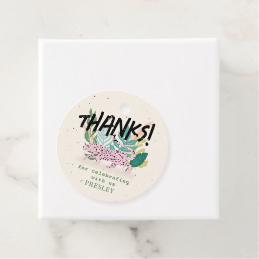 Wild Cat Kids Verjaardagsfeest Bedankjes Labels (In situ)