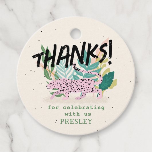 Wild Cat Kids Verjaardagsfeest Bedankjes Labels (Voorkant)