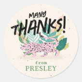 Wild Cat Kids Verjaardagsfeest Ronde Sticker (Voorkant)