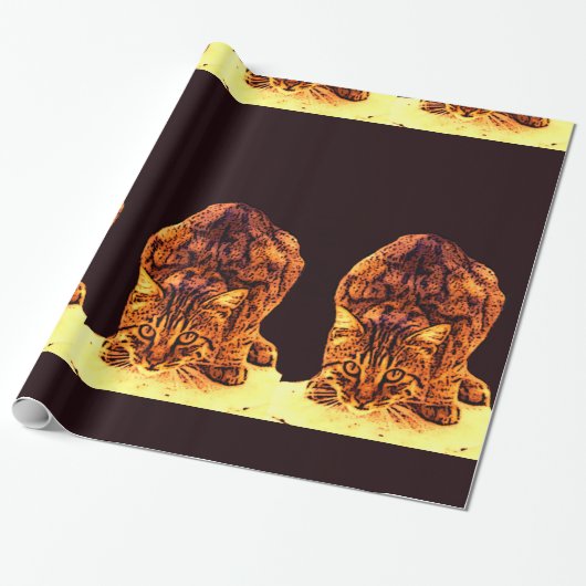 WILD CAT KITTEN CADEAUPAPIER (Uitgerold)