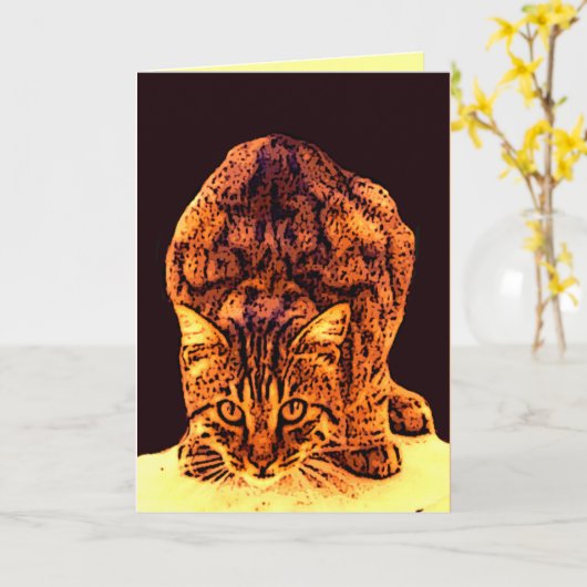 WILD CAT KITTEN KAART (Gele Bloem)