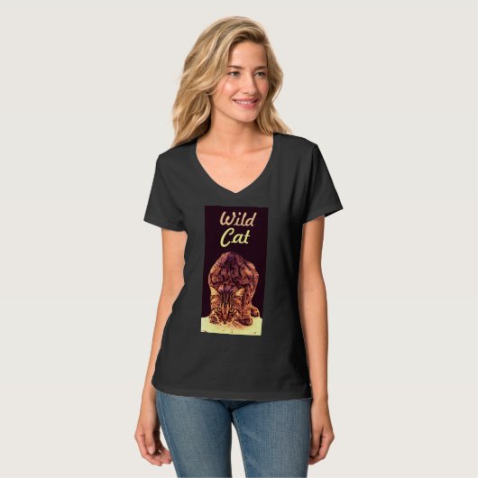 WILD CAT KITTEN T-SHIRT (Voorkant volledig)