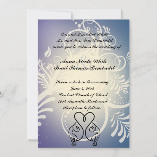 Wild Cat Lovers Wedding Invitation Kaart (Voorkant)