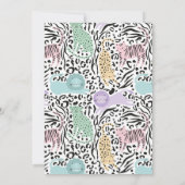 Wild Cat Oerwoud Verjaardagsfeestuitnodiging Kaart (Achterkant)