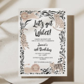 Wild Cat Oerwoud Verjaardagsfeestuitnodiging Kaart