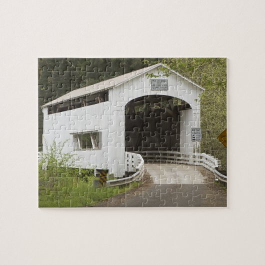 Wild Cat overdekte brug, Lane County, Oregon Legpuzzel (Horizontaal)