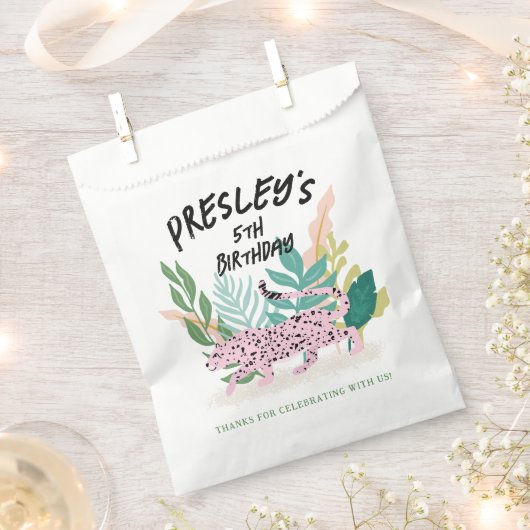 Wild Cat Party Dier Gepersonaliseerde Favor Bag Bedankzakje (Geknipt)