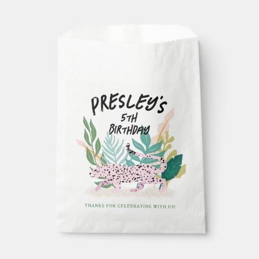 Wild Cat Party Dier Gepersonaliseerde Favor Bag Bedankzakje (Voorkant)