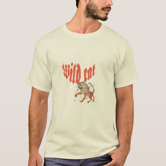 "Wild Cat" Rainbow Leopard T-shirt (Voorkant)