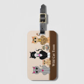 Wild Cat Team op Beige & Bruin Bagagelabel (Voorkant (verticaal))