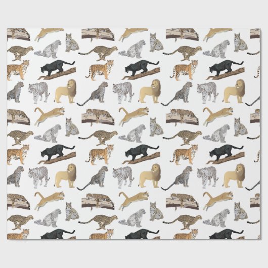 Wild Cats Pattern Cadeaupapier (Vlak)