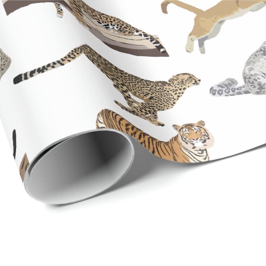 Wild Cats Pattern Cadeaupapier (Rol Hoek)