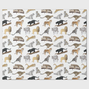 Wild Cats Pattern Cadeaupapier