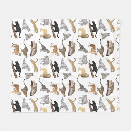 Wild Cats Pattern Fleece Deken (Voorkant (Horizontaal))