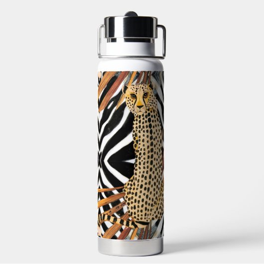 Wild Cheetah - African Wildlife Water Bottle Waterfles (Achterkant)