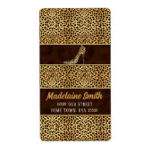 Wild Cheetah Animal Print voor haar adres Etiket (Voorkant)