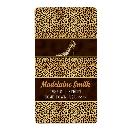 Wild Cheetah Animal Print voor haar adres Etiket (Voorkant)