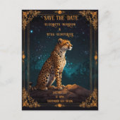 Wild Cheetah bruiloft uitnodiging (Voorkant)