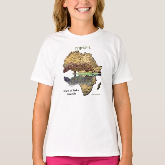 Wild Cheetah & Kaart van Afrika Kleding T-shirt (Voorkant)