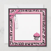 Wild Cheetah Print & Cupcake Birthday Kaart (Achterkant)