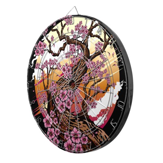 Wild Cherry Blossom Dartbord (Voorkant Rechts)