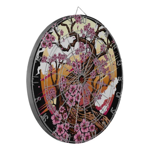 Wild Cherry Blossom Dartbord (Voorkant Links)